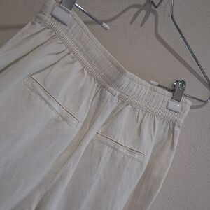 Women's Casual Elastic-Waist Cream Pants